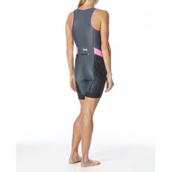 TYR Costum Trisuit Femei cu fermoar Gri-Roz