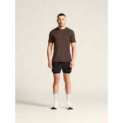 Tricou alergare Craft ADV Essence SS Tee 2 - maro | poliester reciclat