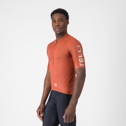 Tricou cu maneca scurta Castelli Entrata Apex, pentru barbati, paprika/arginitu XXXL