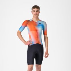 Costum triatlon cu maneca scurta TRI Castelli Free SanRemo 3 SS, pentru barbati, paprika/winter sky