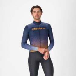 Tricou cu maneca lunga Castelli Apice Thermal Albastru Belgian/Portocaliu