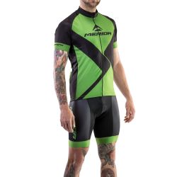 Tricou ciclism Merida Rhombe Design scurt verde negru fermoar lung 740122-435