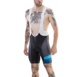 Pantaloni Merida Cx Design scurt negru/albastru cu bretele 740566-422