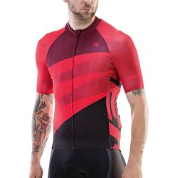 Tricou ciclism Merida Cx Design scurt 422 S Roșu/Negru fermoar lung - 15512T0422