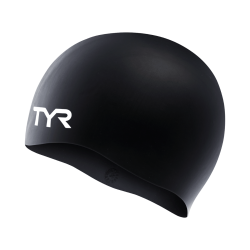 Cască înot silicon TYR Wrinkle-Free - negru | fără cute