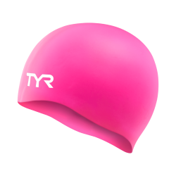 Cască înot silicon TYR Wrinkle-Free - roz fluo | fără cute