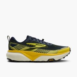 Pantofi alergare trail Brooks Cascadia 20 bărbați - bleumarin cu galben neon și gri