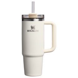 Pahar termoizolant Stanley Quencher H2.0 Fluted cu pai 0.88L - cream