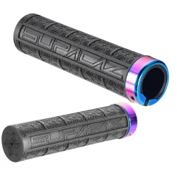 Mansoane MTB Supacaz Grizips - negru cu inele Oil Slick