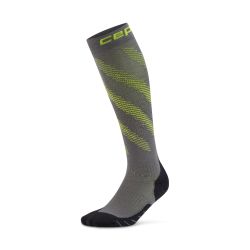 Șosete compresie CEP Run Edition Elliptic Tall bărbați - gri închis / verde lime
