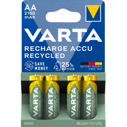 Set 4 acumulatori Varta Recharge Accu Recycled AA 2100 mAh