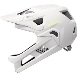 Cască copii MTB full-face Abus YouDrop FF - alb cu accente lămâie