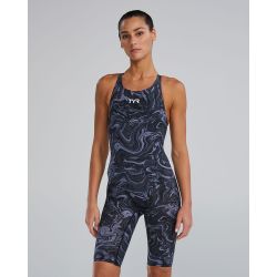Costum tehnic înot TYR Thresher Open Back damă - titanium