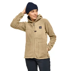 Polar cu glugă Haglöfs Malung Pile Hood damă - bej