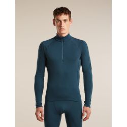 Bluza Merino Icebreaker 300 MerinoFine Polar Half Zip - albastru Abyss
