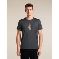 Tricou Merino Icebreaker 150 Tech Lite Bear Tour - negru Obsidian