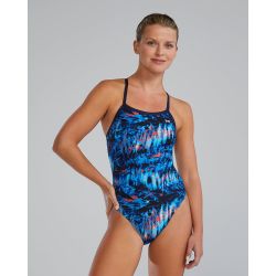Costum înot întreg femei TYR Diamondfit - roșu/alb/albastru | rezistent clor