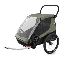 Remorcă Thule Courier 2 copil/opțional transport câine/marfă verde