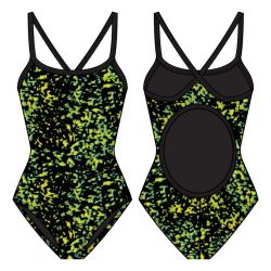 Costum înot întreg femei TYR Diamondfit Ruis - Limelight | rezistent clor