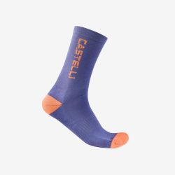 Șosete ciclism iarnă Castelli Sweetspot 20 Thermal - ultraviolet/portocaliu briliant | PrimaLoft®