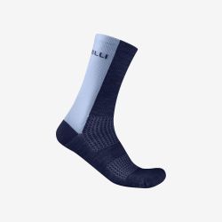 Șosete ciclism merinos Castelli Logo 18 - albastru belgian/steel fade | lână merinos