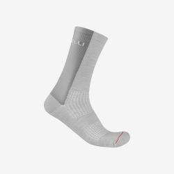 Șosete ciclism merinos Castelli Logo 18 - gri argintiu/gri inchis | lână merinos