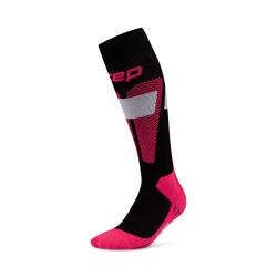 Șosete compresie schi femei CEP Ski Merino 3.0 - negru/roz | compresie schi