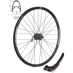 Roata Fata CROSSER X12 32H 28'' QR - Frana disc (6 suruburi) cu Butuc Promax DB602EF