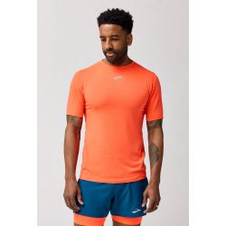 Brooks High Point Short Sleeve – Tricou de alergare trail, lână merinos - Roșu (819)