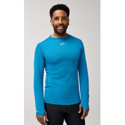 Brooks High Point Long Sleeve – Bluză de alergare trail cu mânecă lungă, lână merinos - Albastru