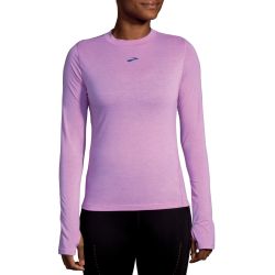 Brooks High Point Long Sleeve W – Bluză de alergare trail cu mânecă lungă, lână merinos - Mov