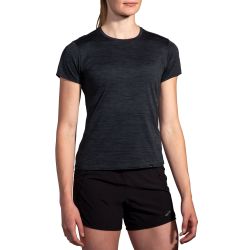 Brooks Luxe Short Sleeve W – Tricou de alergare foarte moale - Negru