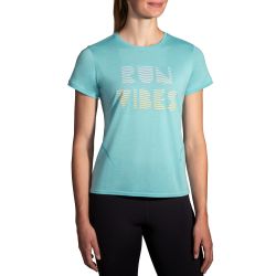 Brooks Distance Short Sleeve 3.0 W – Tricou de alergare pentru zi de zi - Albastru