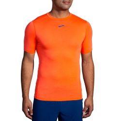 Brooks High Point Short Sleeve – Tricou de alergare trail, lână merinos - Portocaliu