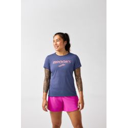 Brooks Distance Short Sleeve 3.0 W – Tricou de alergare pentru zi de zi - Gri