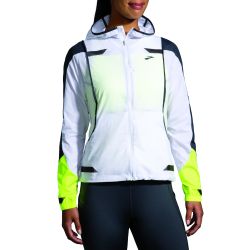 Brooks Run Visible Jacket W – Geacă de alergare reflectorizantă, transformabilă în vestă - Alb