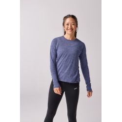 Brooks Luxe Long Sleeve W – Bluză de alergare cu mânecă lungă, foarte moale - Albastru