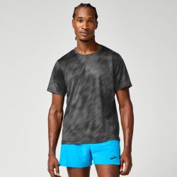 Brooks Dash Short Sleeve Printed – Tricou de alergare cu imprimeu - Negru