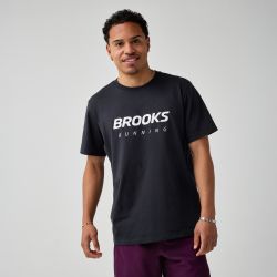Brooks Graphic Short Sleeve – Tricou sport cu imprimeu - Negru