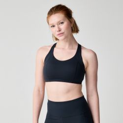 Brooks Chaser Padded Bra W – Bustieră sport cu susținere medie, cu cupe - Negru