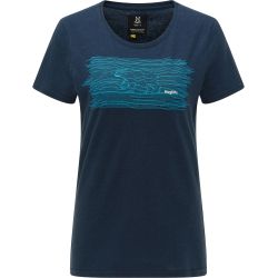 Haglöfs Träd Tee Print W – Tricou din bumbac organic cu imprimeu - Albastru Tarn Blue