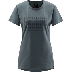 Haglöfs Outsider By Nature Print Tee W – Tricou din bumbac organic cu imprimeu - Albastru Steel Blue