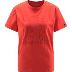 Haglöfs Camp Tee W – Tricou din bumbac organic - Roșu Poppy Red