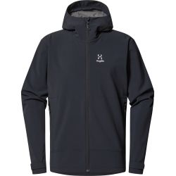 Haglöfs Chilly Softshell Hood – Geacă softshell de iarnă cu glugă - Negru True Black