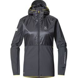 Haglöfs L.I.M Tempo Trail Mimic Hood W – Geacă izolată ușoară de alergare trail - Gri închis Magnetite