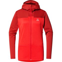 Haglöfs ROC Flash Mid Hood W – Hanorac tehnic de cățărare - Roșu Corrosion/Poppy red