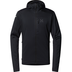 Haglöfs L.I.M Mid Fast II Hood – Hanorac strat intermediar pentru activități rapide - Negru True Black
