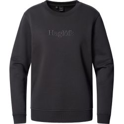 Haglöfs Crewneck W – Bluză din bumbac organic - Negru True Black