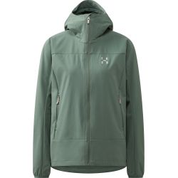 Haglöfs Rosson Softshell Hood W – Geacă softshell cu glugă - Verde Chlorophyll Green