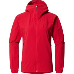 Haglöfs Rosson Softshell Hood W – Geacă softshell cu glugă - Roșu Bright Red